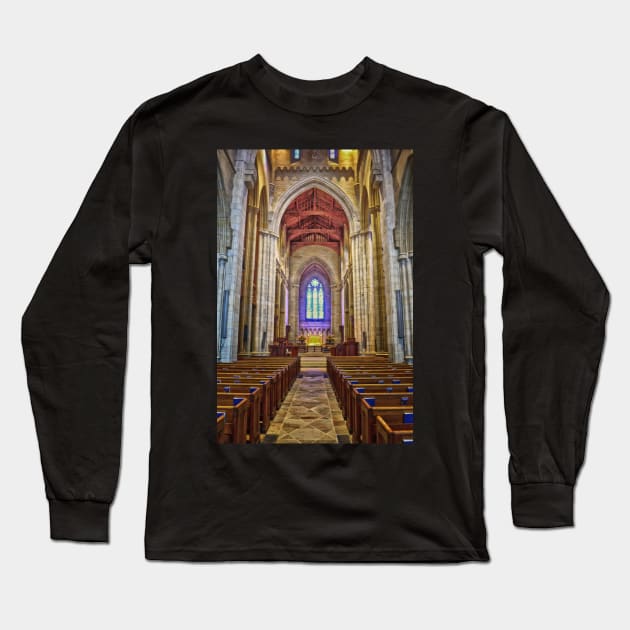 Main Altar Bryn Athyn Cathedral Long Sleeve T-Shirt by JimDeFazioPhotography